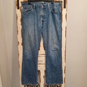 Polo Ralph Lauren Mens Boot Cut Jeans 34x30 Blue Denim Medium Wash 100% Cotton